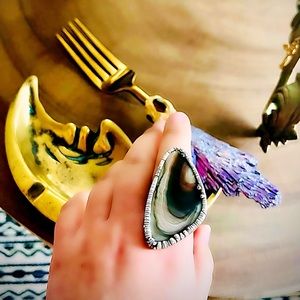 NEW Imperial Jasper Statement Ring Jewelry Crystal Silver Rings Crystals Boho